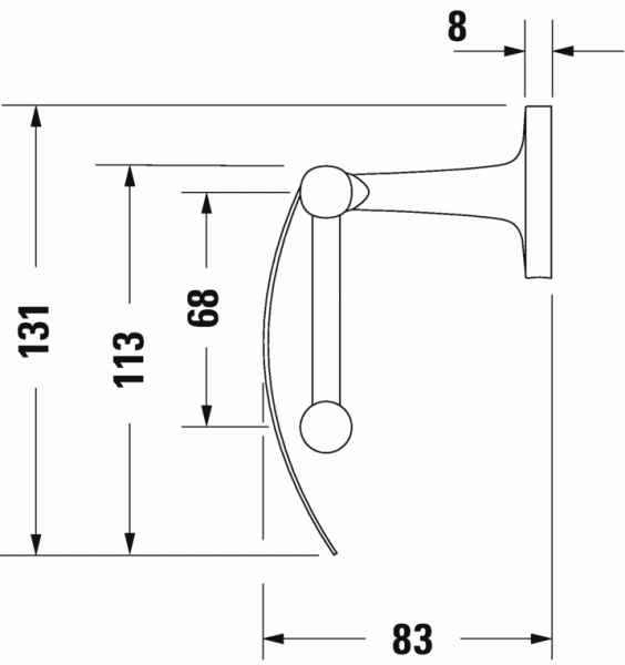 Держатель для туалетной бумаги с крышкой настенный DURAVIT Starck T 0099404600 Держатель для туалетной бумаги с крышкой настенный DURAVIT Starck T 0099404600