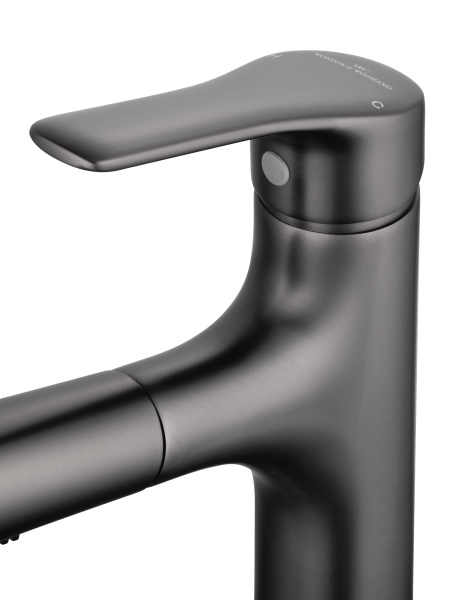 Смеситель для раковины с гигиеническим душем Wonzon & Woghand WW-AE4151-BGG темный графит брашированный