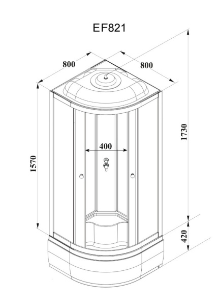 Душевая кабина Parly Effect EF821 профиль белый