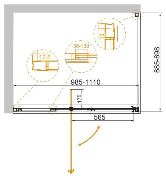 Душевой уголок 90x100 см Cezares VARIANTE Variante-ah-1-100/110-90-c-cr хром Душевой уголок 90x100 см Cezares VARIANTE Variante-ah-1-100/110-90-c-cr хром