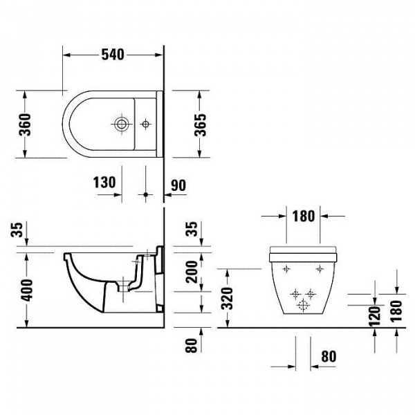 Биде подвесное DURAVIT STARCK 3 2230150000 Биде подвесное DURAVIT STARCK 3 2230150000
