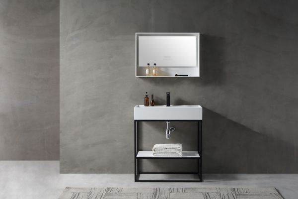 Консоль с раковиной напольная 80x90x45 см ABBER  AS2630 белый матовый Консоль с раковиной напольная 80x90x45 см ABBER  AS2630 белый матовый