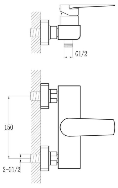 Смеситель для ванны BelBagno Carin CAR-ESDM-CRM хром глянцевый