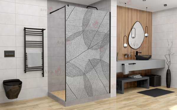 Душевая перегородка AvaCan 110x200 MB100MT профиль черный