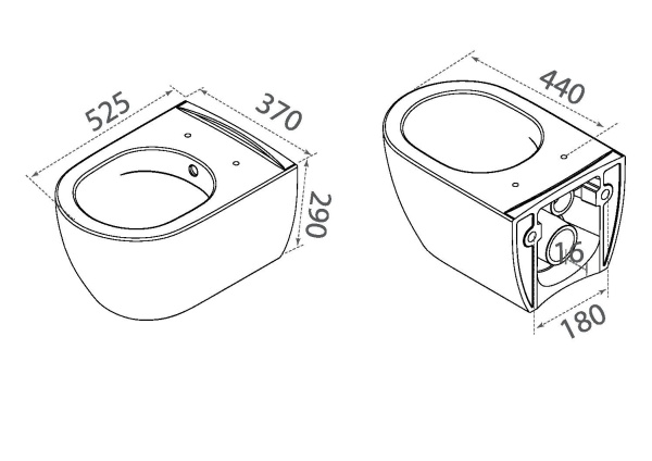 Унитаз Boheme Bianca 963-SET-W подвесной с микролифтом