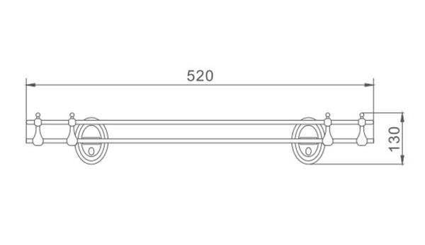 Полка стеклянная 1-ярусная HAIBA HB1507
