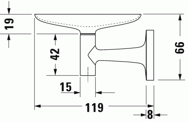 Мыльница настенная 15 см DURAVIT Starck T 0099334600 Мыльница настенная 15 см DURAVIT Starck T 0099334600
