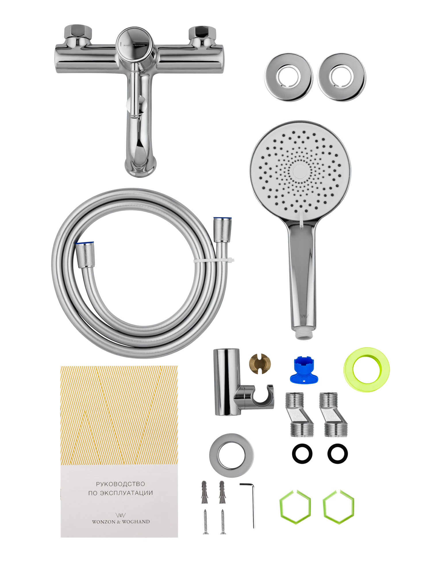 Смеситель для ванны с душем и гарнитуром Wonzon & Woghand Tor WW-88037073-CR хром глянцевый