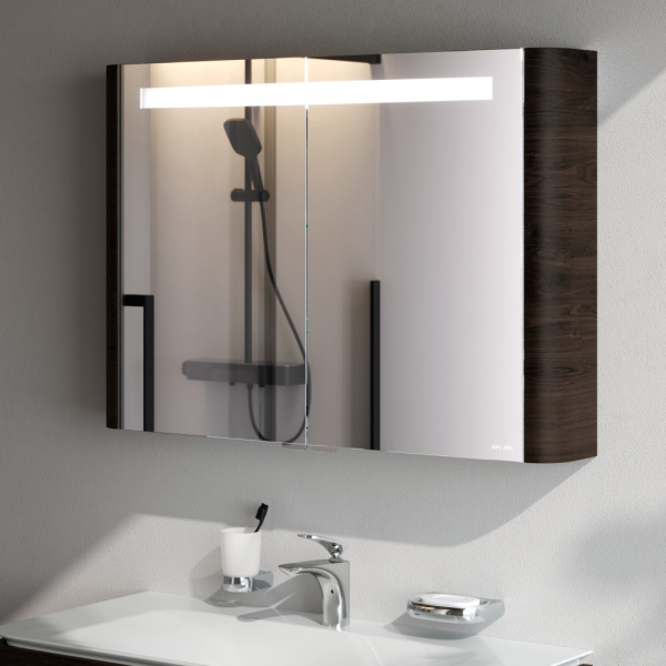 Шкаф зеркальный Am.Pm Sensation 100 см M30MCX1001TF табачный дуб с подсветкой