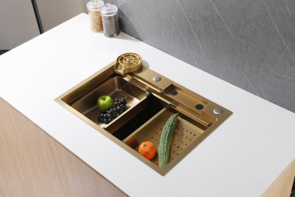 Кухонная мойка 46x22,5 см ABBER Wasser Kreis AF2194G золото