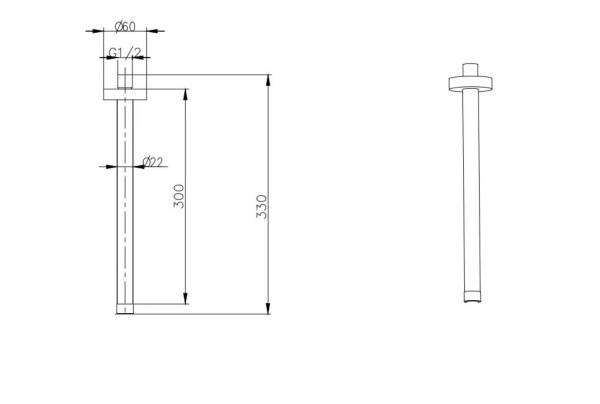 Кронштейн для верхнего душа Boheme 629-UNO-MG золото матовое