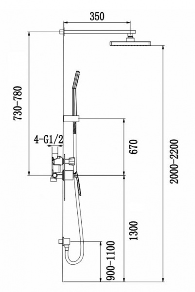 Душевая система со смесителем Timo Helmi SX-4069/00-16SM скрытого монтажа хром-белый Душевая система со смесителем Timo Helmi SX-4069/00-16SM скрытого монтажа хром-белый