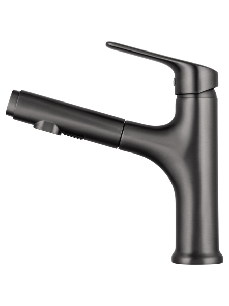 Смеситель для раковины с гигиеническим душем Wonzon & Woghand WW-AE4151-BGG темный графит брашированный