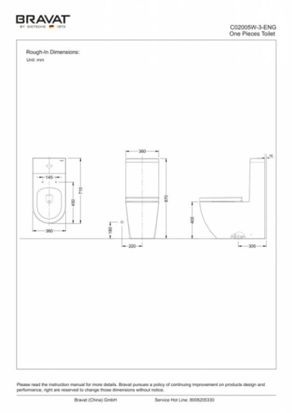 Унитаз компакт BRAVAT Gina C02005W-3-ENG сиденье микролифт Унитаз компакт BRAVAT Gina C02005W-3-ENG сиденье микролифт