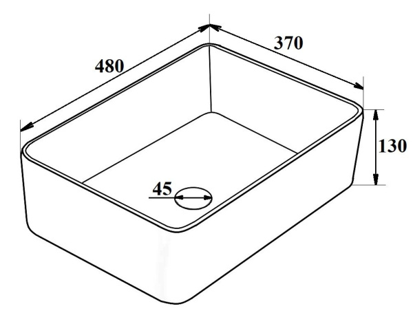 Раковина Runo Tre 50 см 00-00001357 накладная
