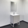 Тумба с раковиной Comforty Бильбао 60 см 00-00019361 напольная серый шелк