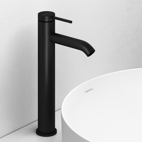 Смеситель для раковины Abelsberg Fluida ERF22003CH вулканический черный матовый