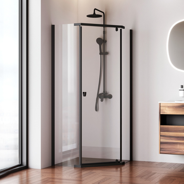 Душевой уголок AM.PM Sunny 90x195x90 W87G-405-9090-BT профиль черный
