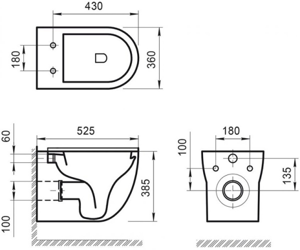 Унитаз BelBagno Onda BB066CHR подвесной безободковый