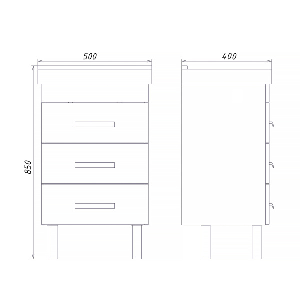 Тумба с раковиной Comforty Никосия 50 см 00-00018024 напольная дуб темный