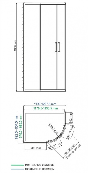 Душевой уголок 120x90 WasserKRAFT Lippe 45S24 Душевой уголок 120x90 WasserKRAFT Lippe 45S24