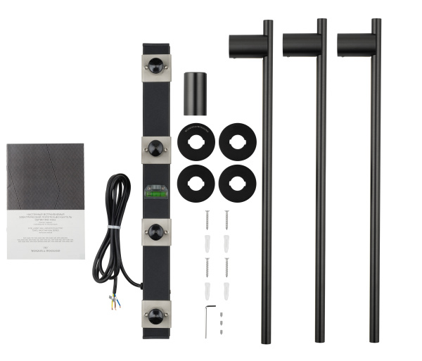 Полотенцесушитель электрический Wonzon & Woghand Dortmund WW-A363-MB встраиваемый черный матовый