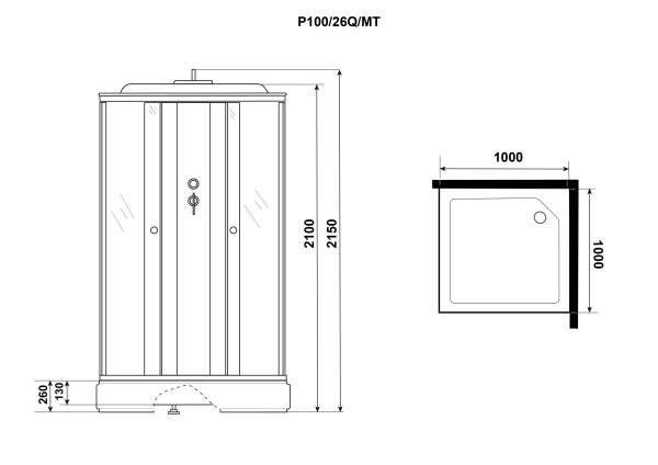 Душевая кабина 100x100 Niagara Promo P100/26Q/MT Душевая кабина 100x100 Niagara Promo P100/26Q/MT