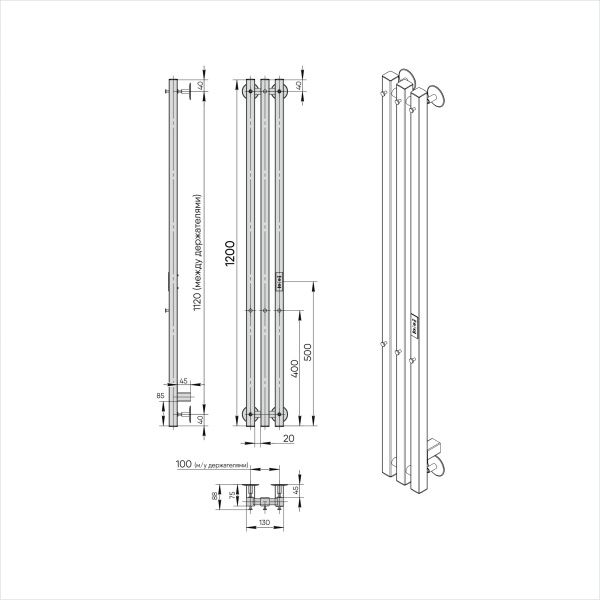 Полотенцесушитель электрический 13x120 см INDIGO Style pro Lspre120-13brrt черный Полотенцесушитель электрический 13x120 см INDIGO Style pro Lspre120-13brrt черный