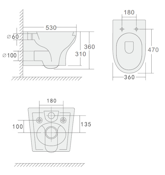 Унитаз Boheme Fiore 978-SET-2-B подвесной с микролифтом
