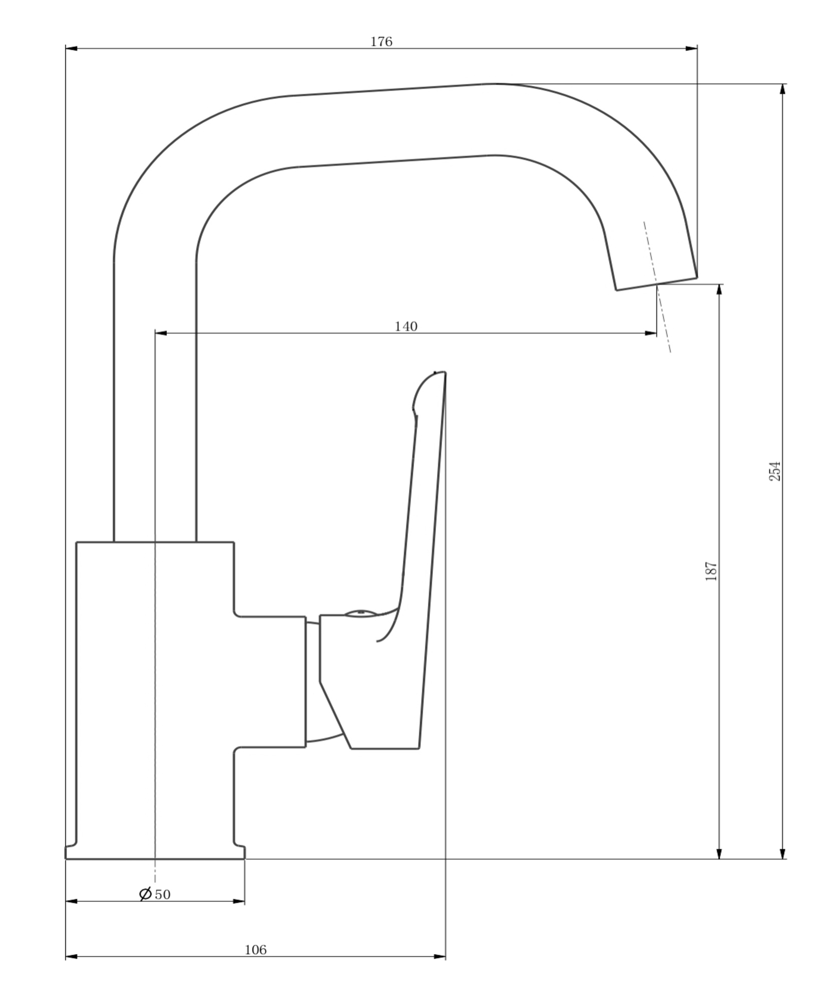 Смеситель для раковины Esko Lagos Gun Metal LG26MGM графит матовый