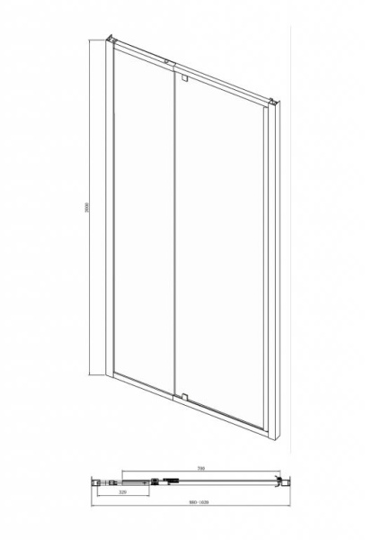 Душевая дверь в нишу 100x200 Bravat Line BD100.4112A Душевая дверь в нишу 100x200 Bravat Line BD100.4112A