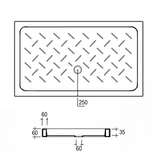 Душевой поддон прямоугольный керамический RGW CR 100x80 19170380-01 Душевой поддон прямоугольный керамический RGW CR 100x80 19170380-01