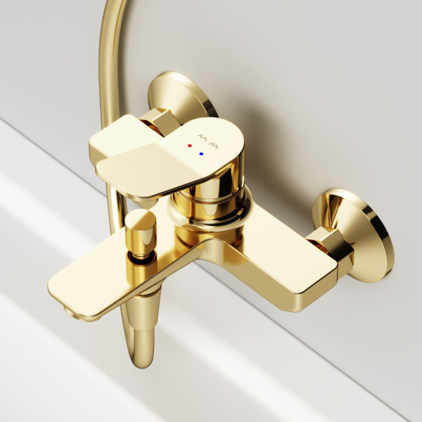 Смеситель для ванны Am.Pm X-Joy F85A10099 золото глянцевый