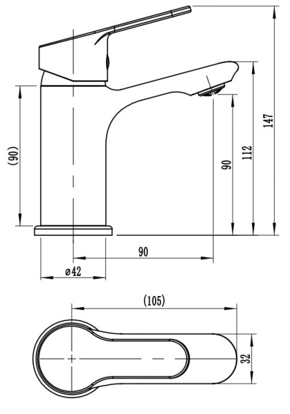 Смеситель для раковины Voda Aqua AQ26M хром