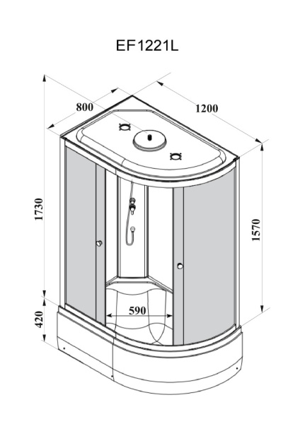Душевая кабина Parly Effect EF1221L профиль белый