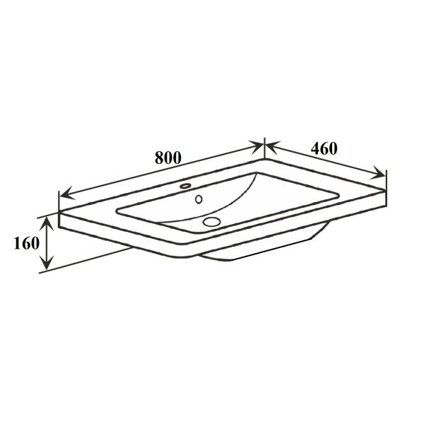 Мебельная раковина Dreja Никсон 80 см 00-00001391 накладная