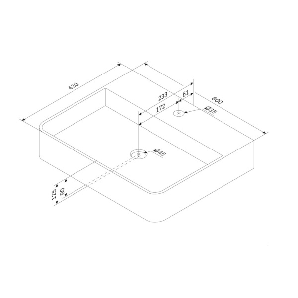 Раковина Am.Pm Func 60 см M8FWCC10601WG накладная