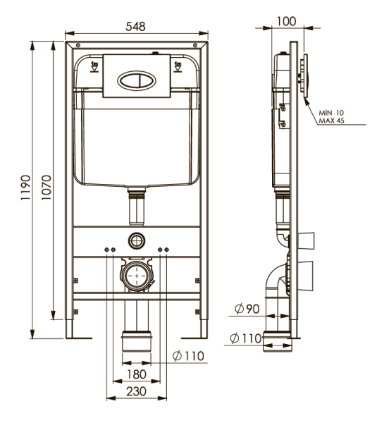 Инсталляция Boheme 666 для унитаза