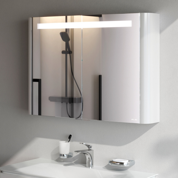 Шкаф зеркальный Am.Pm Sensation 100 см M30MCX1001WG белый с подсветкой