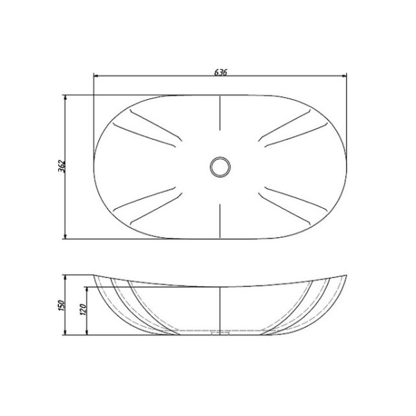 Раковина накладная Caprigo W8076 65 см белая