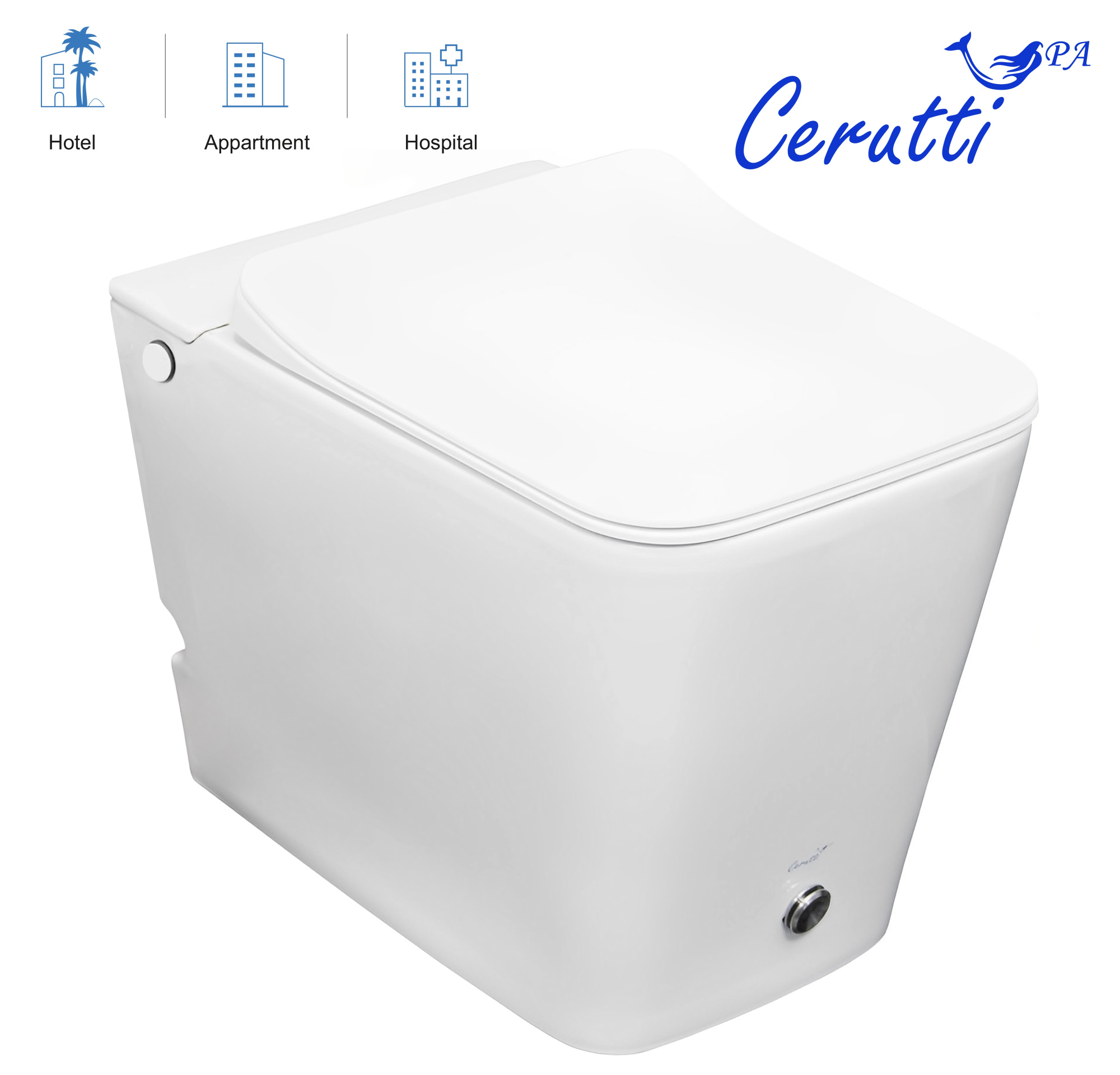 Унитаз приставной Ceruttispa Disgrazia CT7269 с импульсным смывом с микролифтом