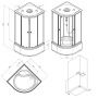 Душевая кабина 90x90 AM.PM X-Joy W94C-401A-090BT стекло прозрачное профиль черный матовый Душевая кабина 90x90 AM.PM X-Joy W94C-401A-090BT стекло прозрачное профиль черный матовый