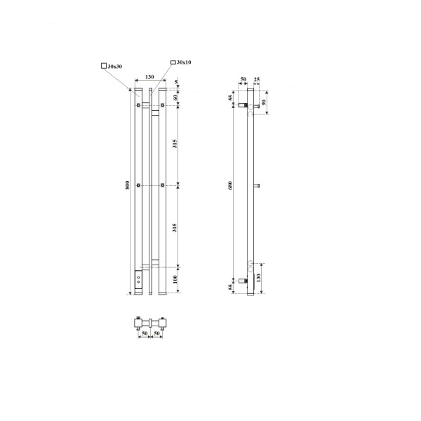 Полотенцесушитель электрический диммер слева 13x80 см Point Фрея PN20718GB графит Полотенцесушитель электрический диммер слева 13x80 см Point Фрея PN20718GB графит