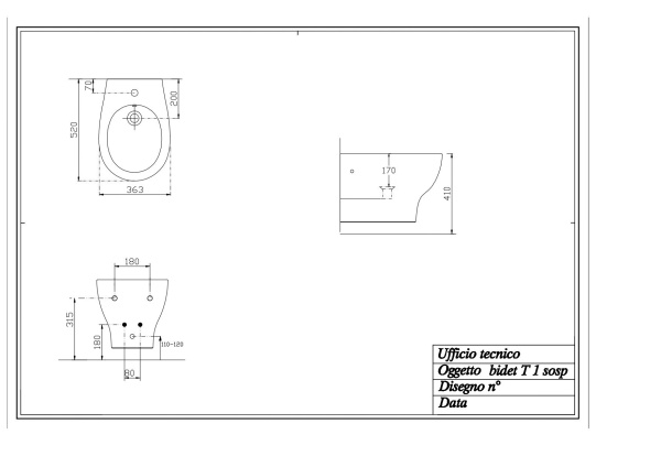 Подвесное  Disegno Ceramica Touch1 T100700101 белый Подвесное  Disegno Ceramica Touch1 T100700101 белый