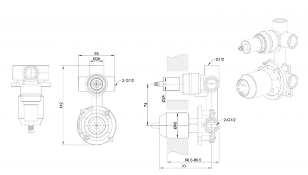 Скрытая часть для смесителя Bravat D969BW-B-ENG Скрытая часть для смесителя Bravat D969BW-B-ENG