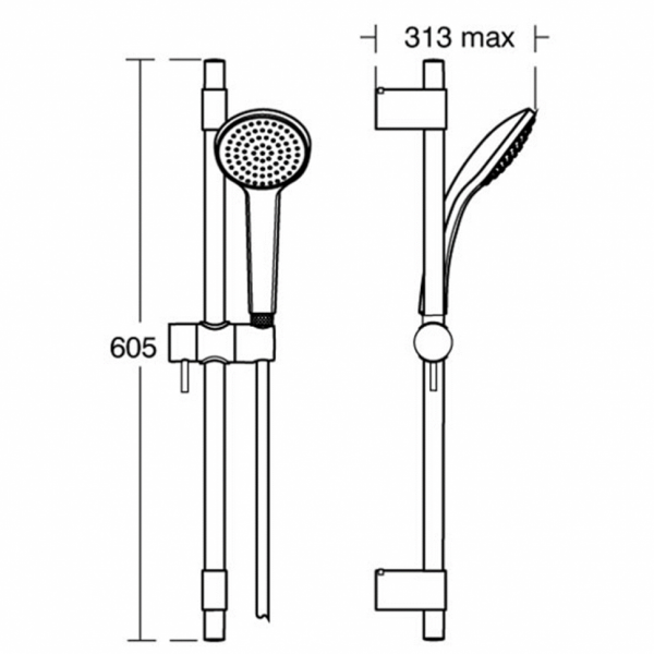 Душевой гарнитур Ideal Standard IDEALRAIN PRO B9833AA Душевой гарнитур Ideal Standard IDEALRAIN PRO B9833AA