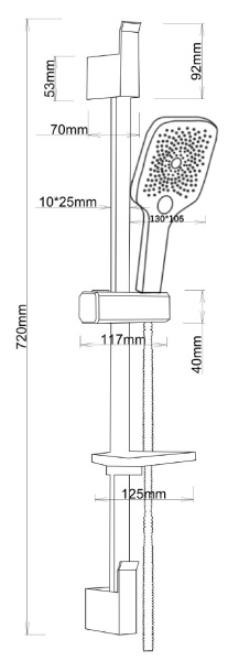 Душевой гарнитур ESKO SSS1303SQ Душевой гарнитур ESKO SSS1303SQ