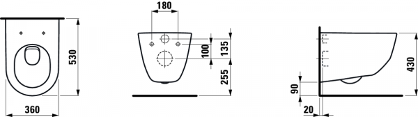 Чаша Laufen Pro подвесная 8209560000001 Чаша Laufen Pro подвесная 8209560000001