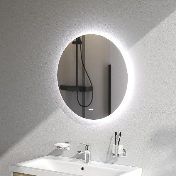 Зеркало Am.Pm X-Joy 60 см M85MOX40601S с подсветкой серый металлик