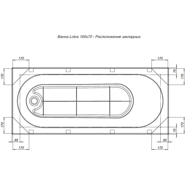 Акриловая ванна Aquanet Lotos 00330873 165x70 с каркасом